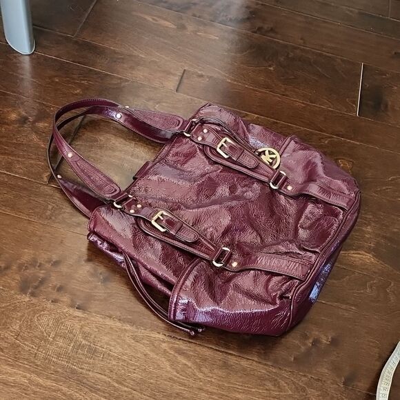Michael Kors Burgundy Patent Leather Shoulder Bag - Picture 7 of 16
